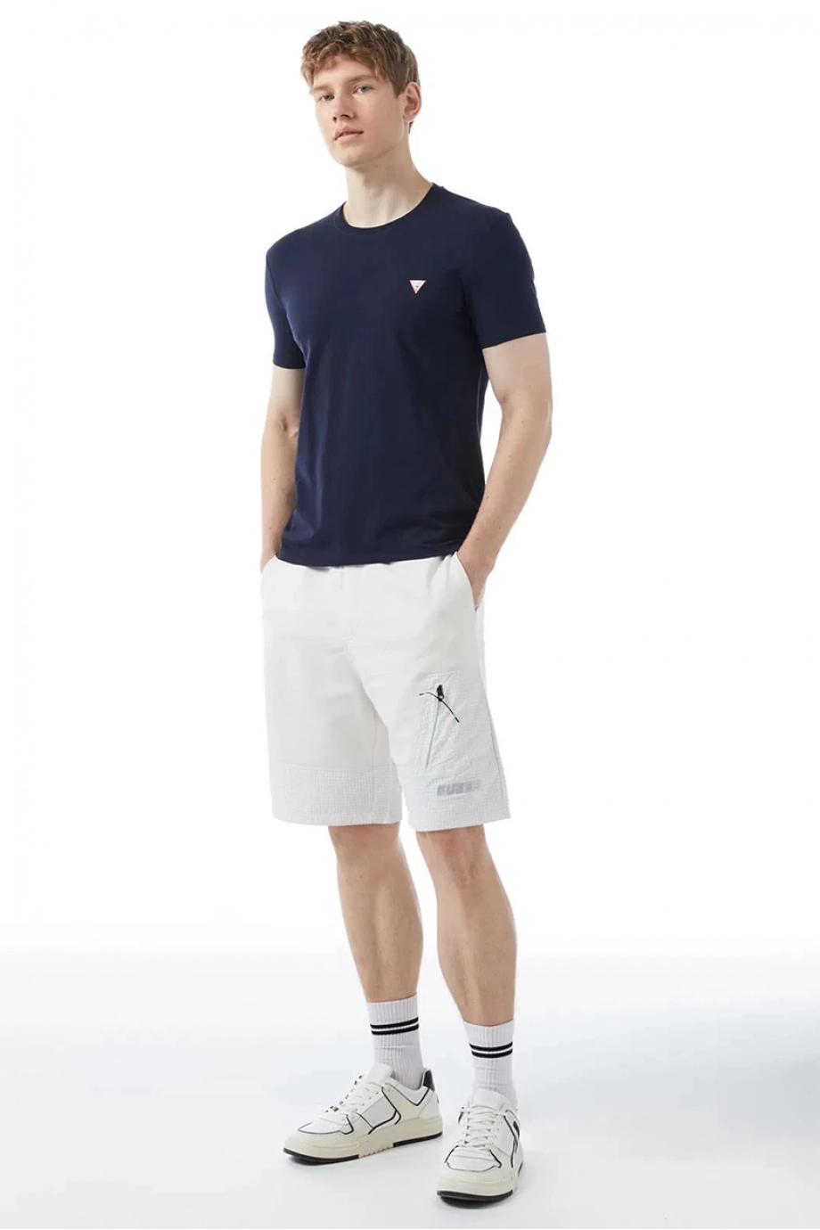 Guess Core Tee Erkek Lacivert Slim Fit T-Shirt M2YI24J1314-G7V2