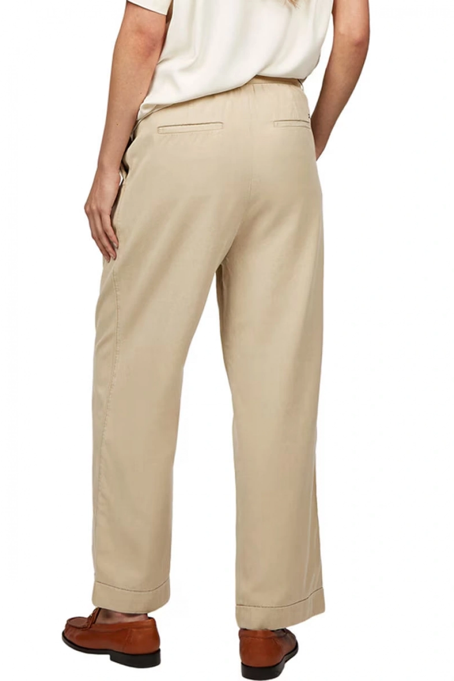 Tommy Hilfiger CO BLEND RLXD STR PULL ON CHINO Kadın  Pantolon WW0WW45589AEG