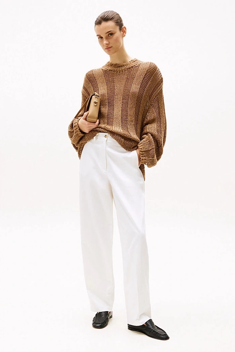 Tommy Hilfiger COTTON BARREL RELAXED STR CHINO Kadın  Pantolon WW0WW45487YCF