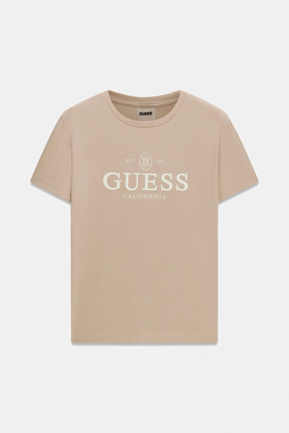 Guess Arabella Bisiklet Yaka Kısa Kollu Kadın Bej T-shirt V6RI06KD741-G1BW