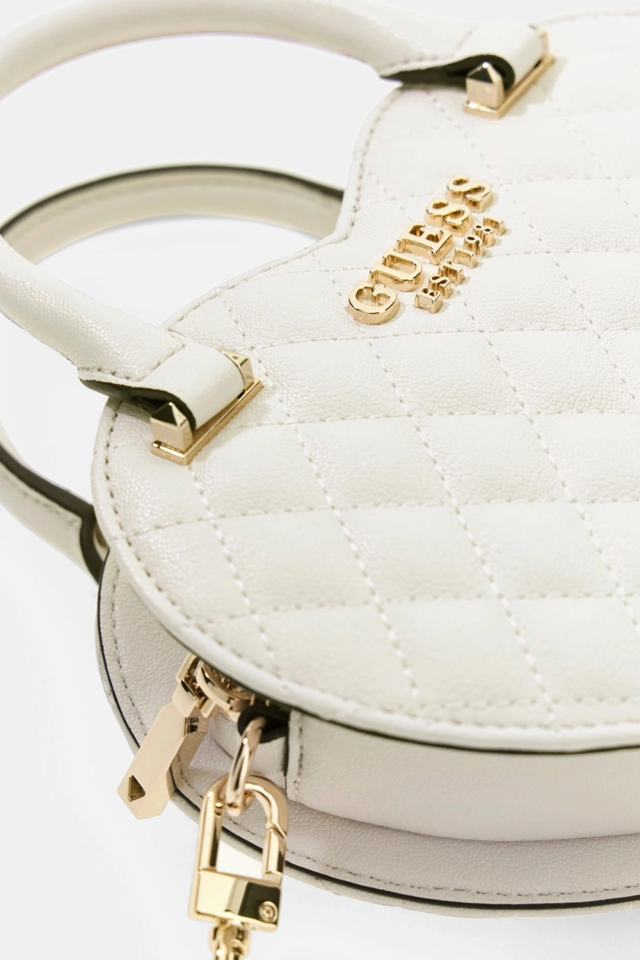 Guess Atabey Kalp Şekilli Kadın Beyaz Çapraz Çanta HWQG9894770-OFF
