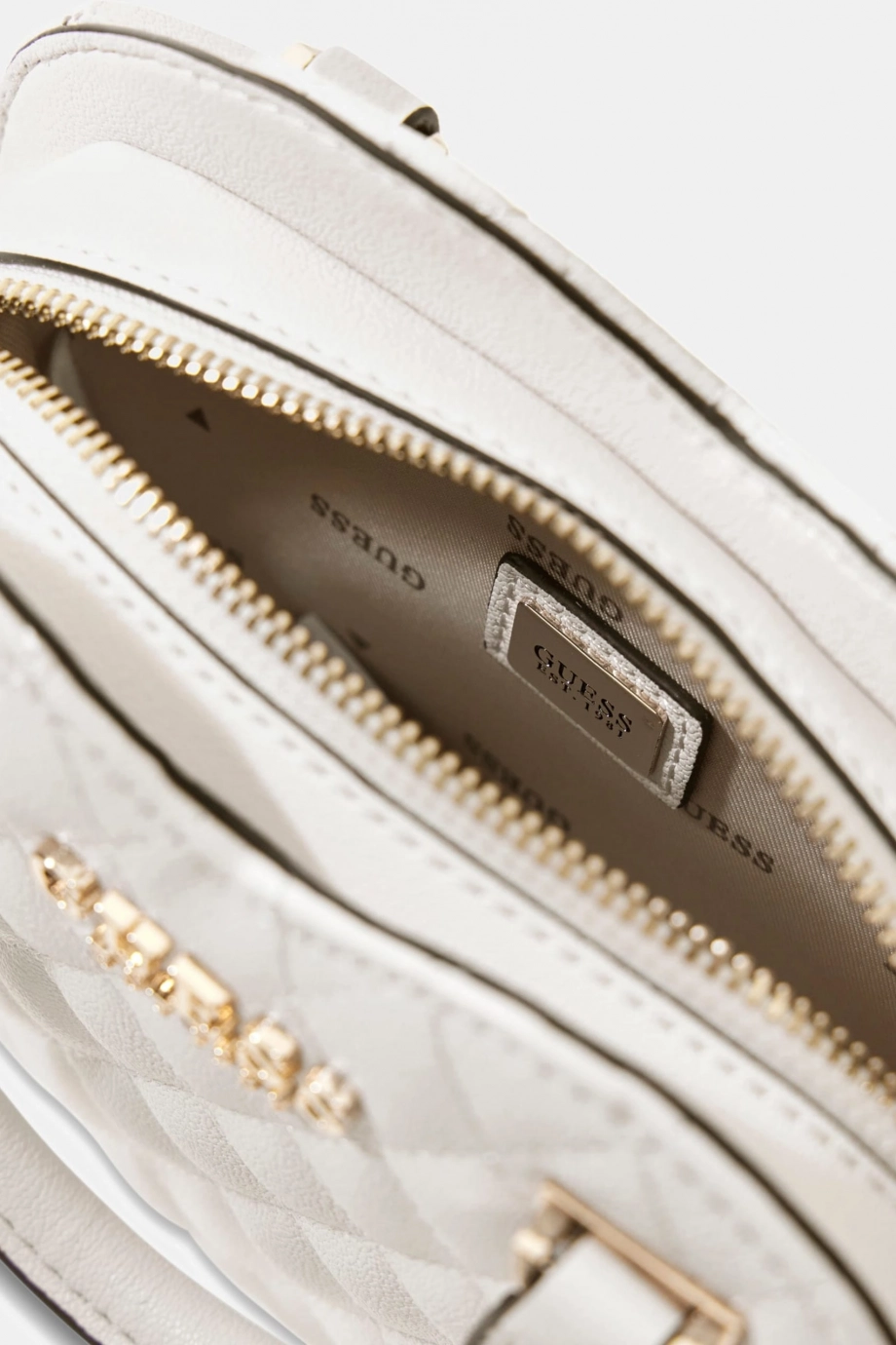 Guess Atabey Kalp Şekilli Kadın Beyaz Çapraz Çanta HWQG9894770-OFF
