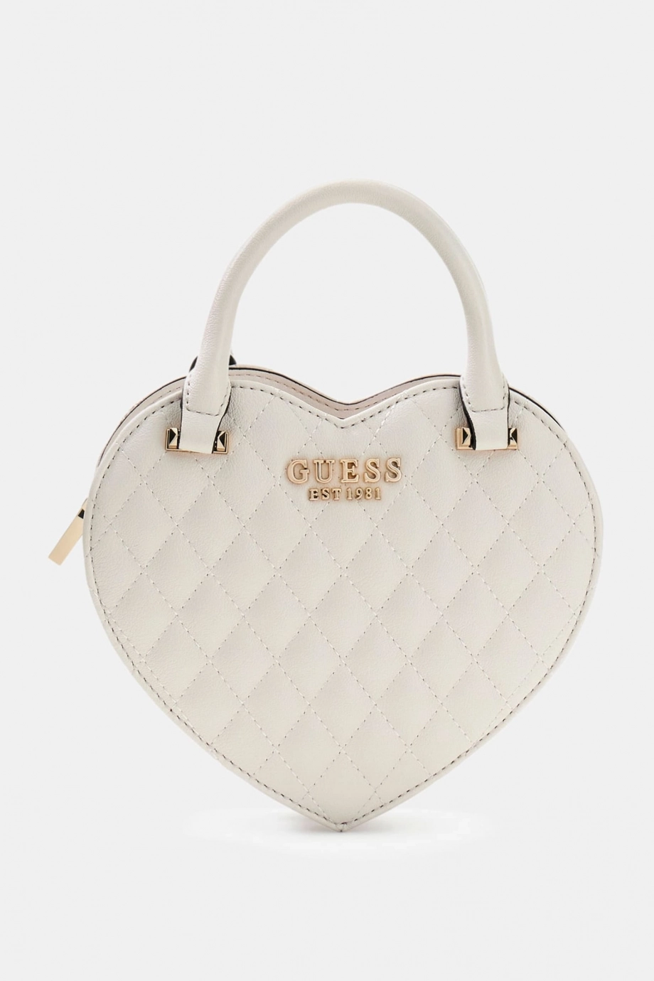Guess Atabey Kalp Şekilli Kadın Beyaz Çapraz Çanta HWQG9894770-OFF