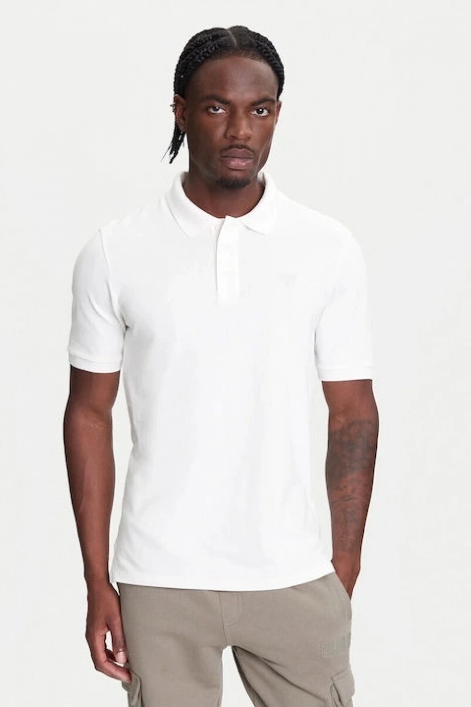 Guess Beppe Erkek Beyaz Aktif Slim Fit Polo T-Shirt Z5YP02K9WF1-G018