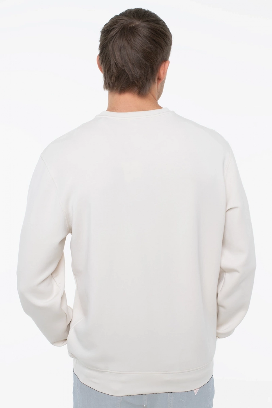 Guess Bisiklet Yaka Uzun Kollu Scuba Luxe Erkek Krem Sweatshirt M6RQ42KAYM2-G1CV