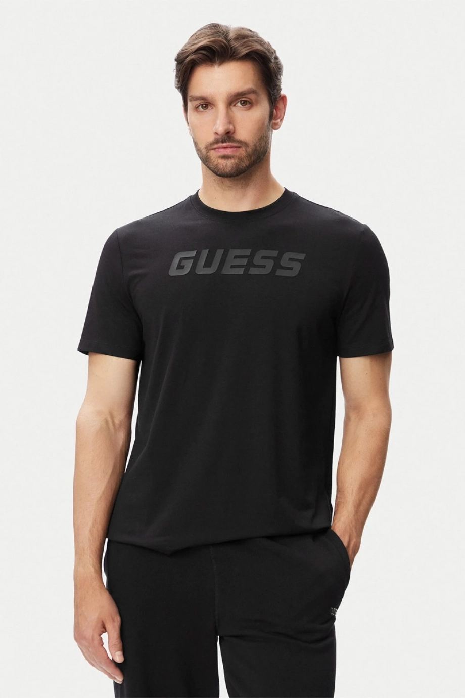 Guess Bruce Bisiklet Yaka Kısa Kollu Erkek Siyah Tişört Z6YI26K5090-JBLK