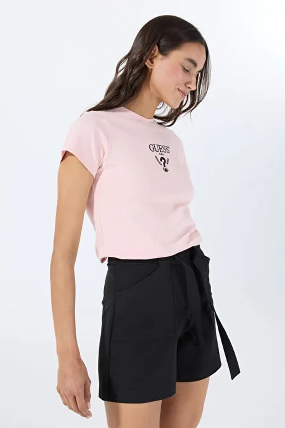 Guess Colette Kısa Kollu Kadın Pembe T-shirt V4YI21KCDH1-LPBS