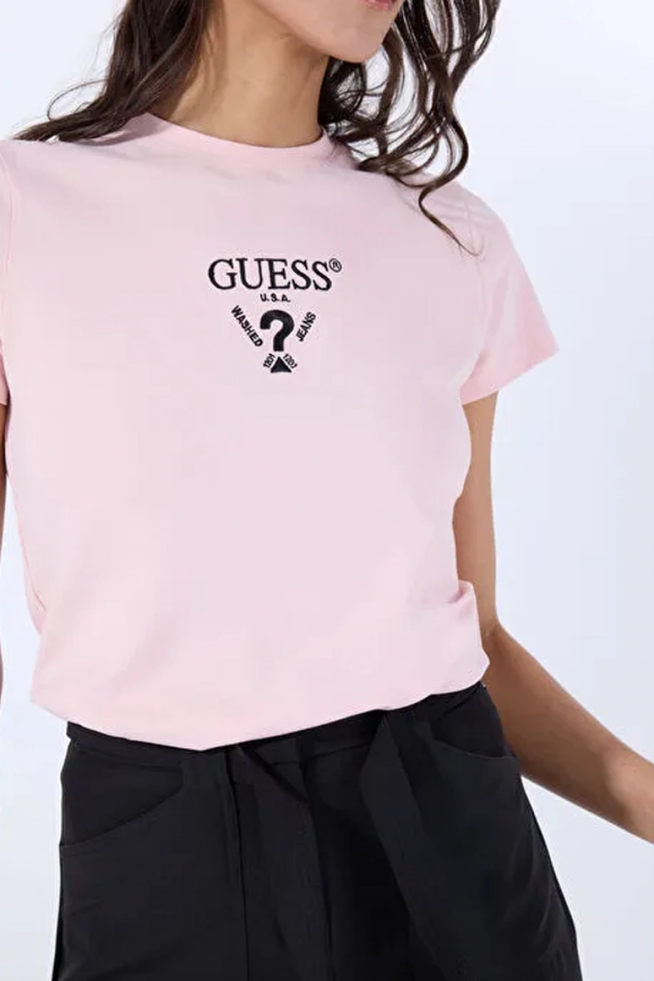 Guess Colette Kısa Kollu Kadın Pembe T-shirt V4YI21KCDH1-LPBS