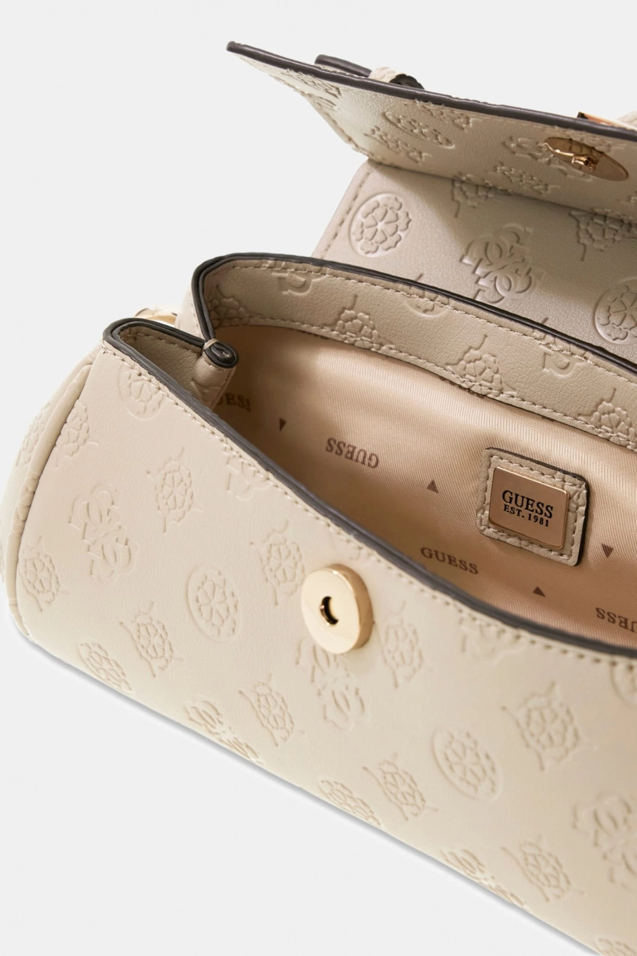 Guess Diana Küçük Üstten Saplı Kapaklı Kadın Krem El Çantası HWPD9727760-LUG