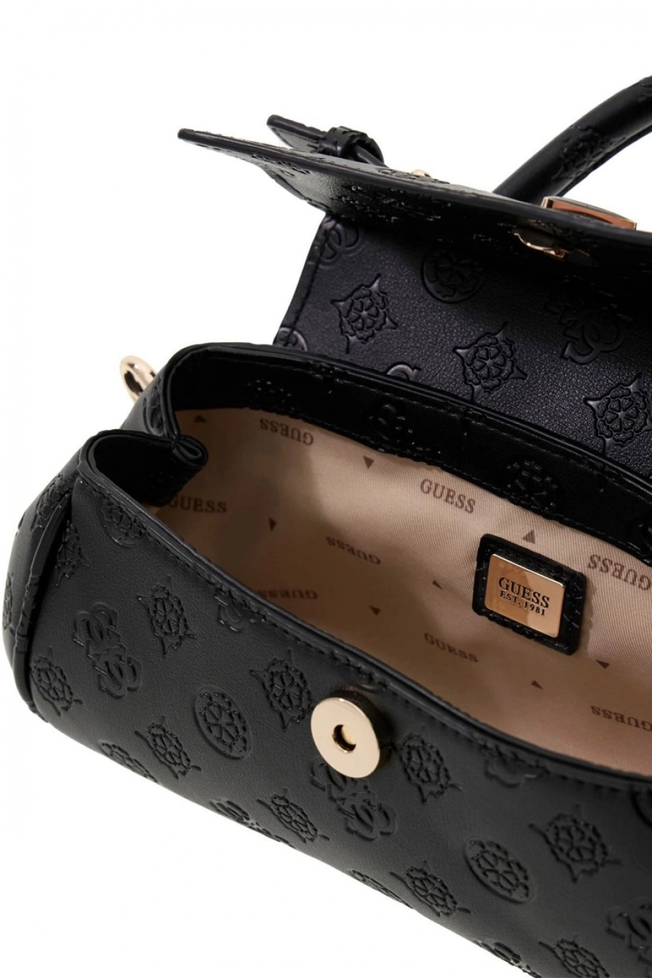 Guess Diana Küçük Üstten Saplı Kapaklı Kadın Siyah El Çantası HWPD9727760-BLO