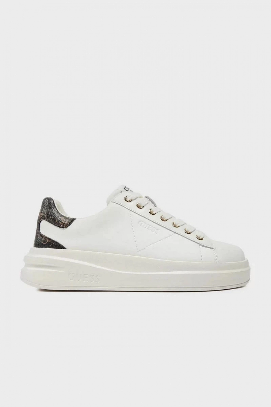 Guess Elbina Kadın Beyaz Bronz Deri Sneaker FLJELBFAL12-WHBRO