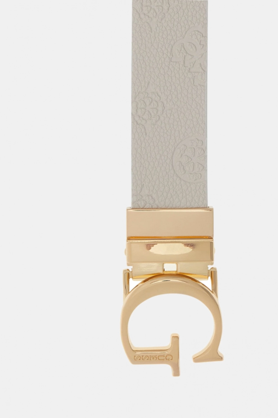 Guess Ella Logolu Ayarlanabilir ve Çift Taraflı Kadın Krem Kemer BW7861P3430-DRM