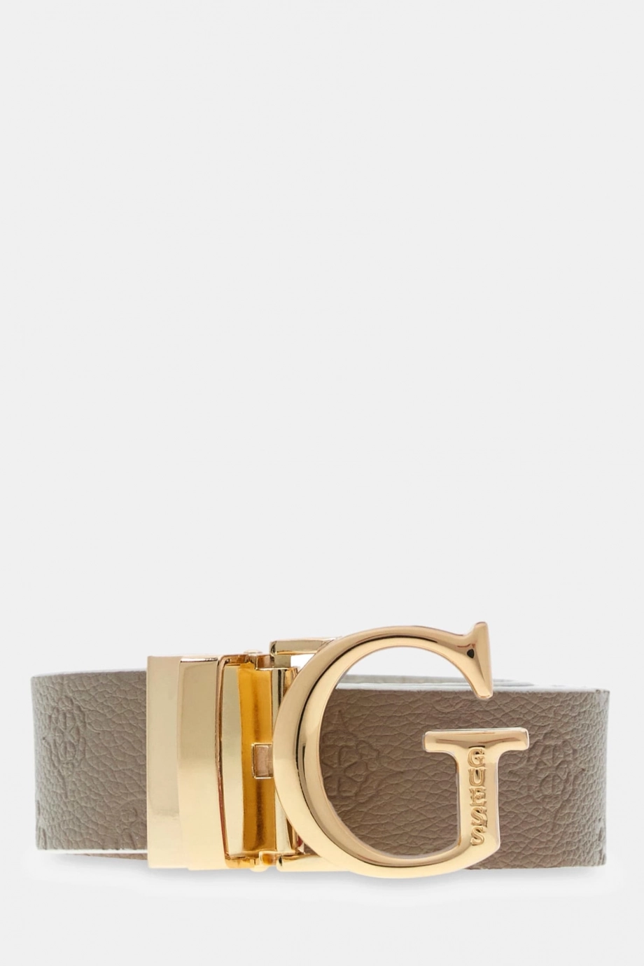 Guess Ella Logolu Ayarlanabilir ve Çift Taraflı Kadın Krem Kemer BW7861P3430-DRM