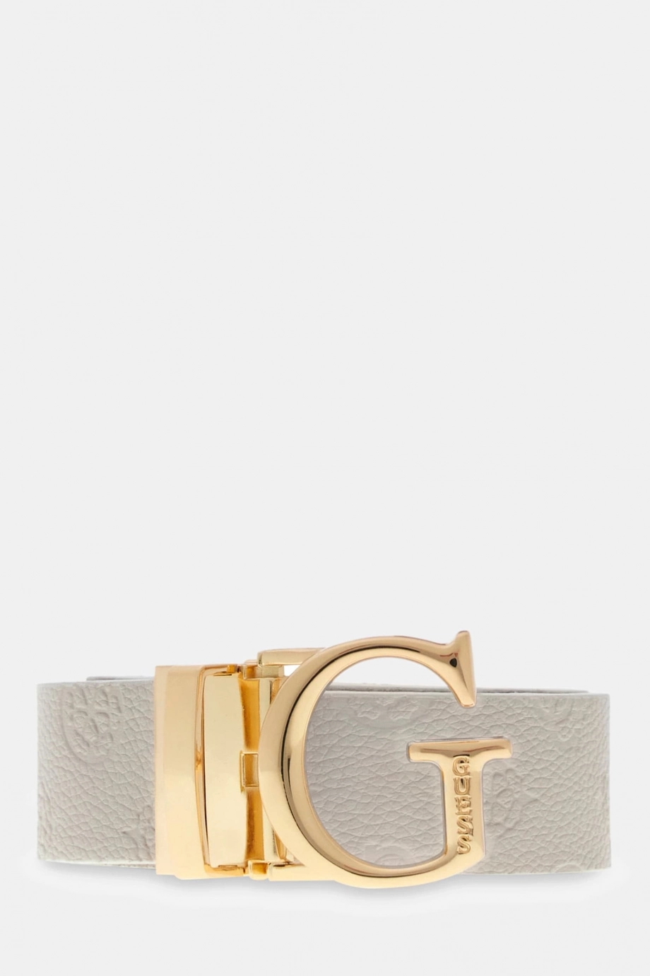 Guess Ella Logolu Ayarlanabilir ve Çift Taraflı Kadın Krem Kemer BW7861P3430-DRM