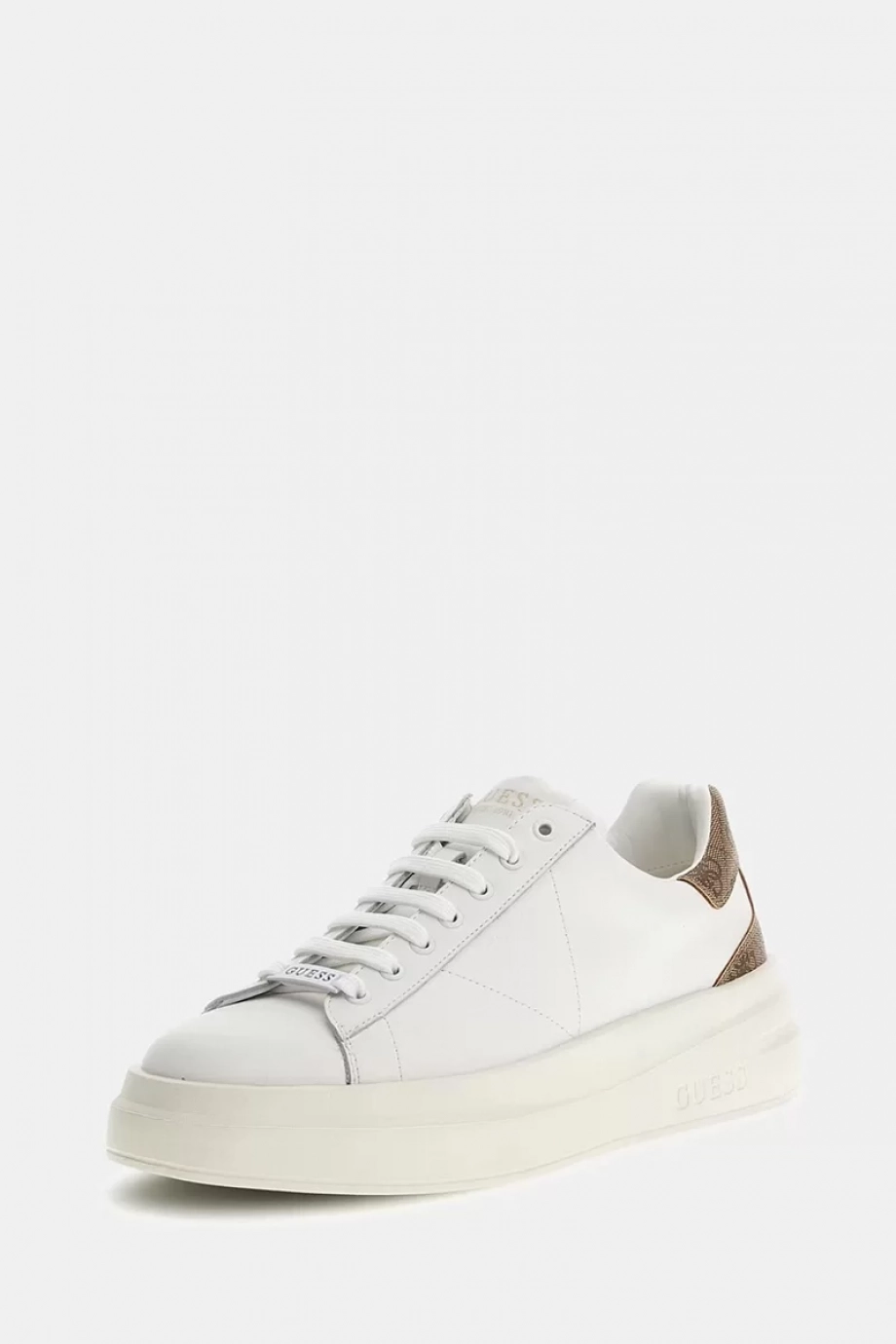 Guess Elba Erkek Beyaz/Bej Deri Sneaker FMPVIBLEA12-WBEIB