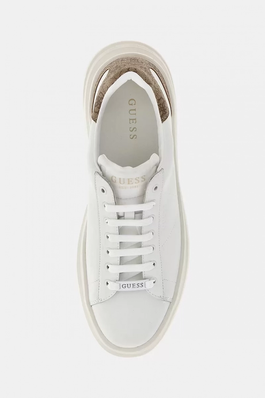 Guess Elba Erkek Beyaz/Bej Deri Sneaker FMPVIBLEA12-WBEIB