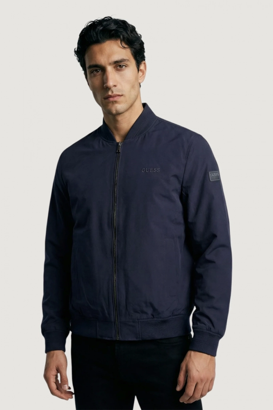 Guess Esnek Katlanabilir Bomber Erkek Lacivert Ceket M6RL09WJ362-G7V2