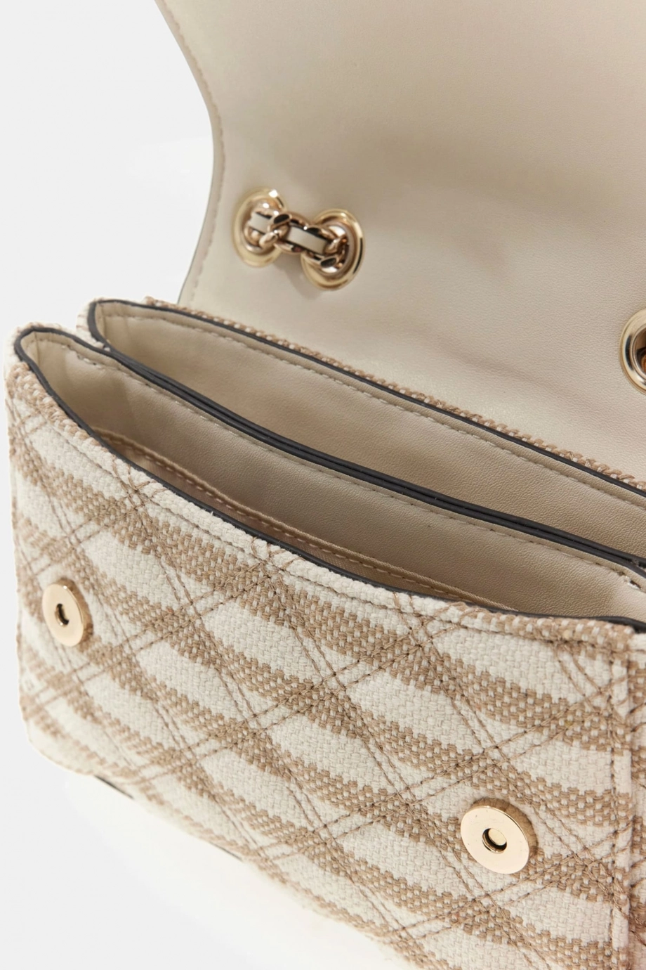 Guess Giully II Küçük 2 Bölmeli Kadın Bej Çapraz Çanta HWAG9673740-TMU
