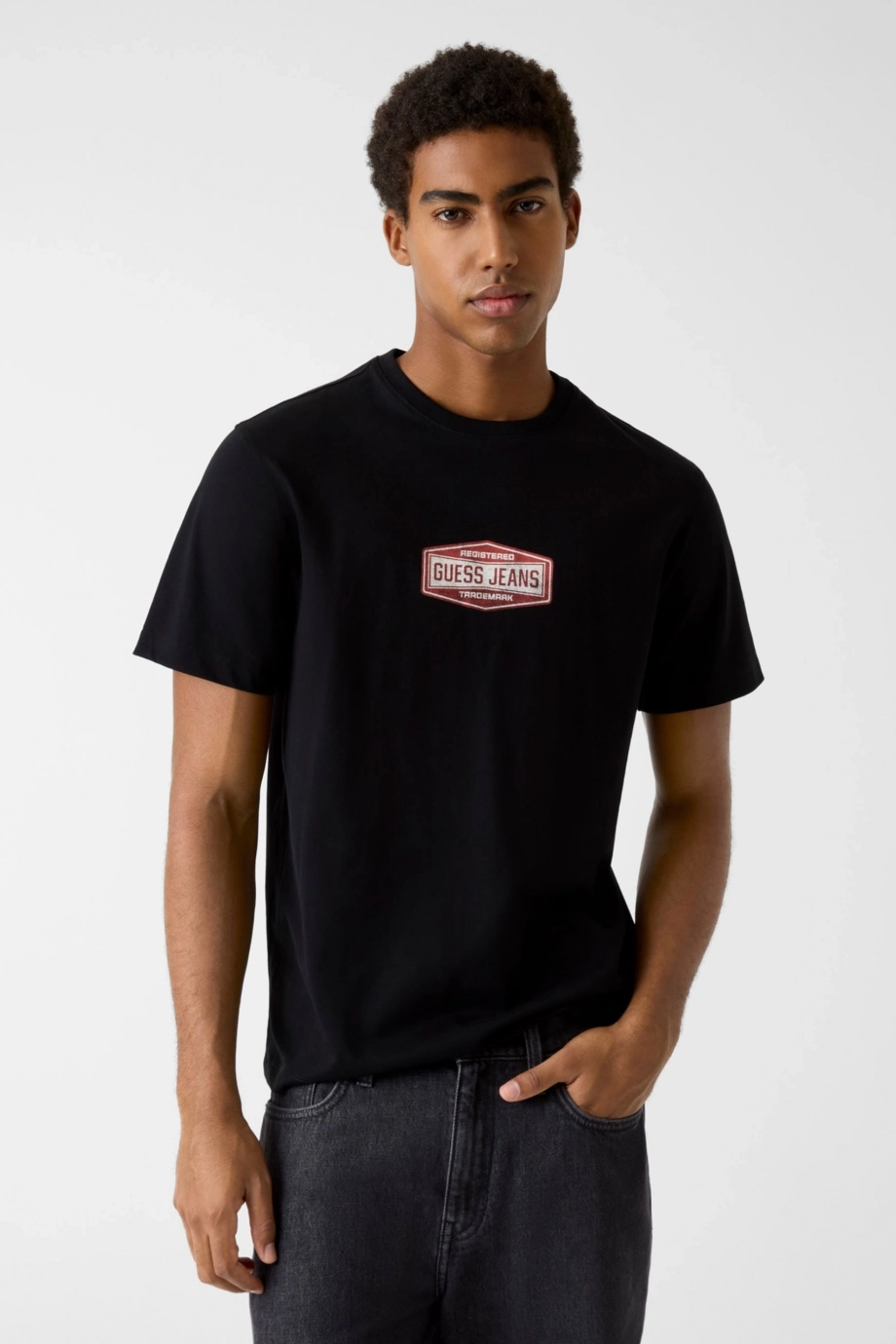 Guess GJ Normal Kesim Tescilli Marka Logolu Erkek Siyah T-shirt M6RI41K8FQ4-JBLK