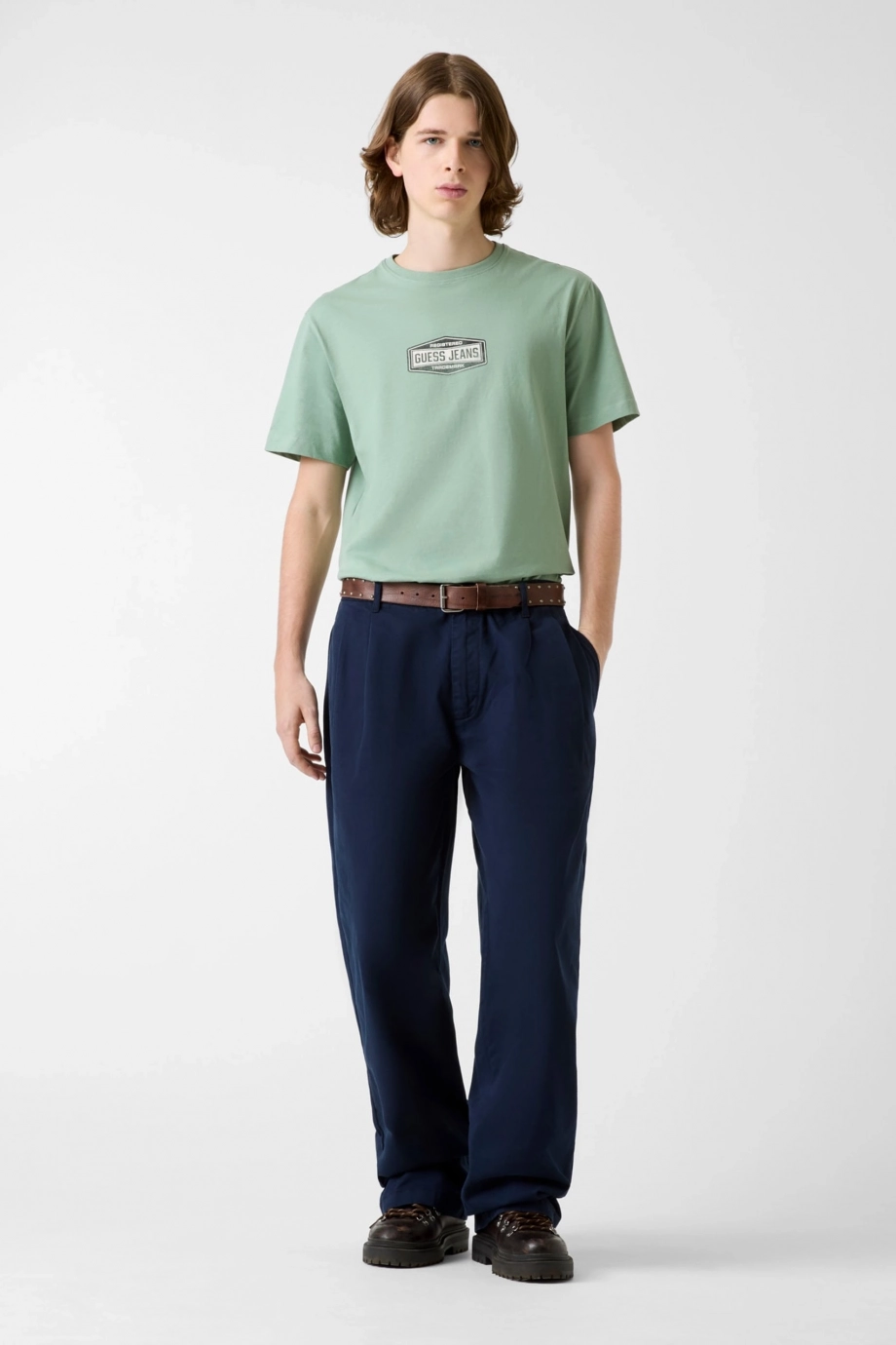 Guess GJ Normal Kesim Tescilli Marka Logolu Erkek Yeşil T-shirt M6RI41K8FQ4-G8FD