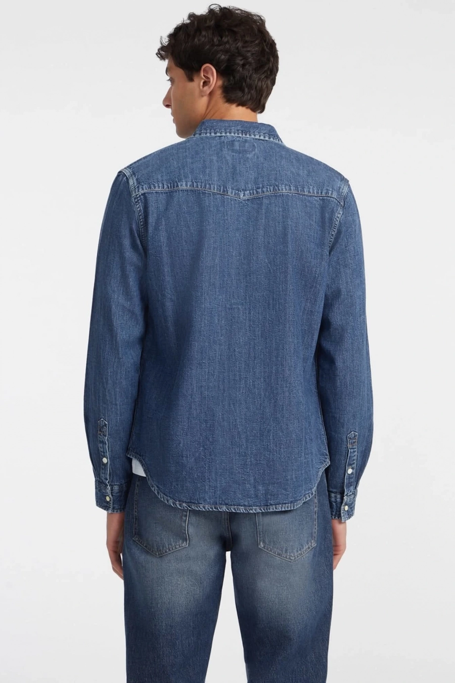 Guess  Erkek Mavi Slim Fit Denim Gömlek M4YH55D5EI1-GJRW