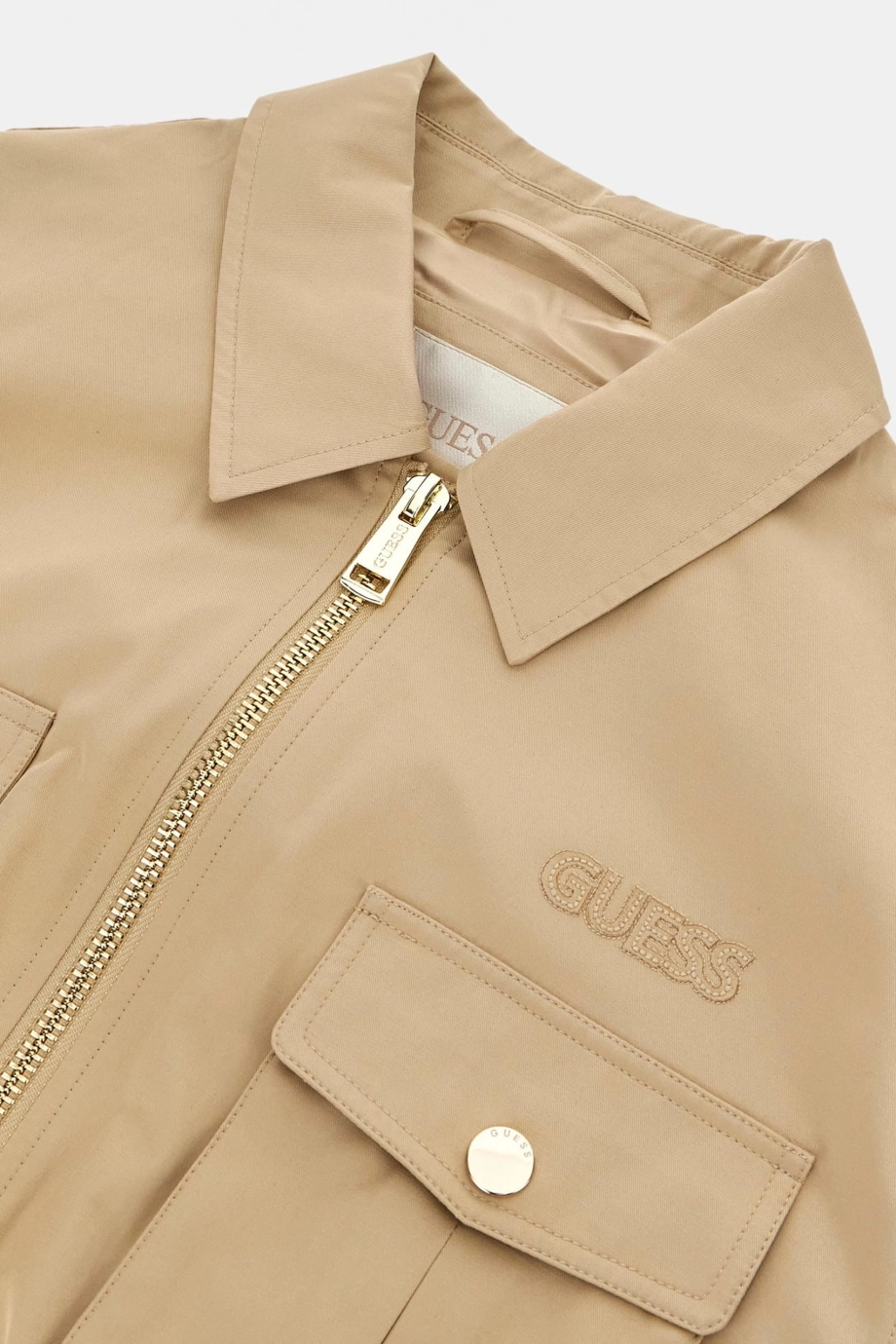 Guess Juliane Fonksiyonel Kargo Cepli Kadın Bej Ceket W6YL20W2910-A117