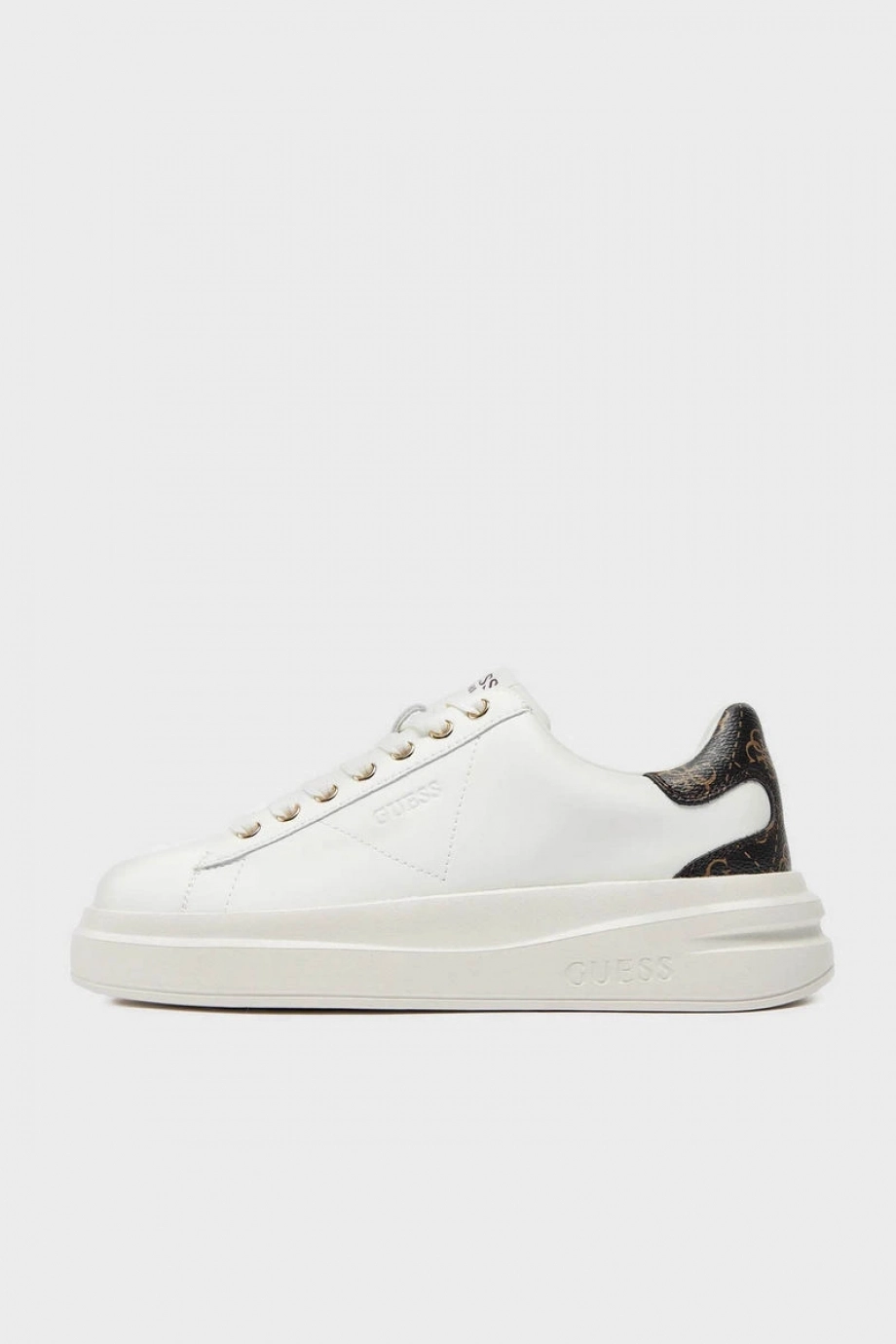 Guess Elbina Kadın Beyaz Bronz Deri Sneaker FLJELBFAL12-WHBRO