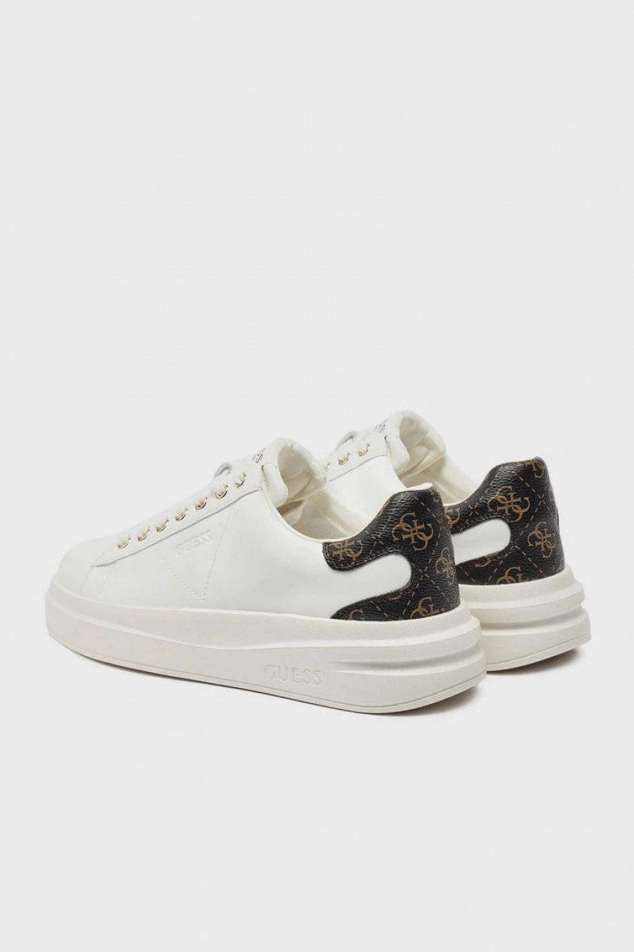 Guess Elbina Kadın Beyaz Bronz Deri Sneaker FLJELBFAL12-WHBRO