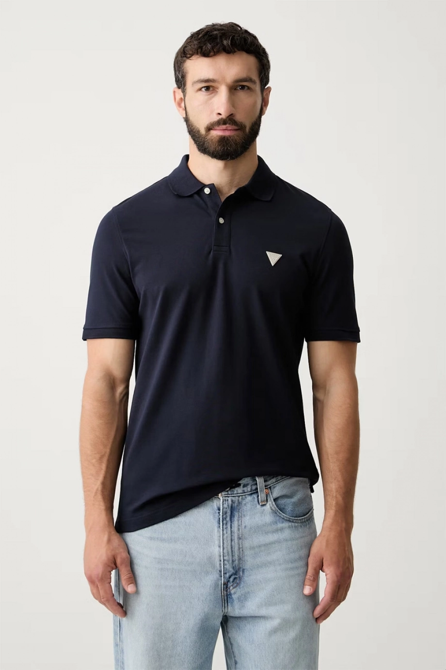 Guess Kısa Kollu Basic Polo Erkek Lacivert Polo T-shirt M6YP60K4388-G7V2
