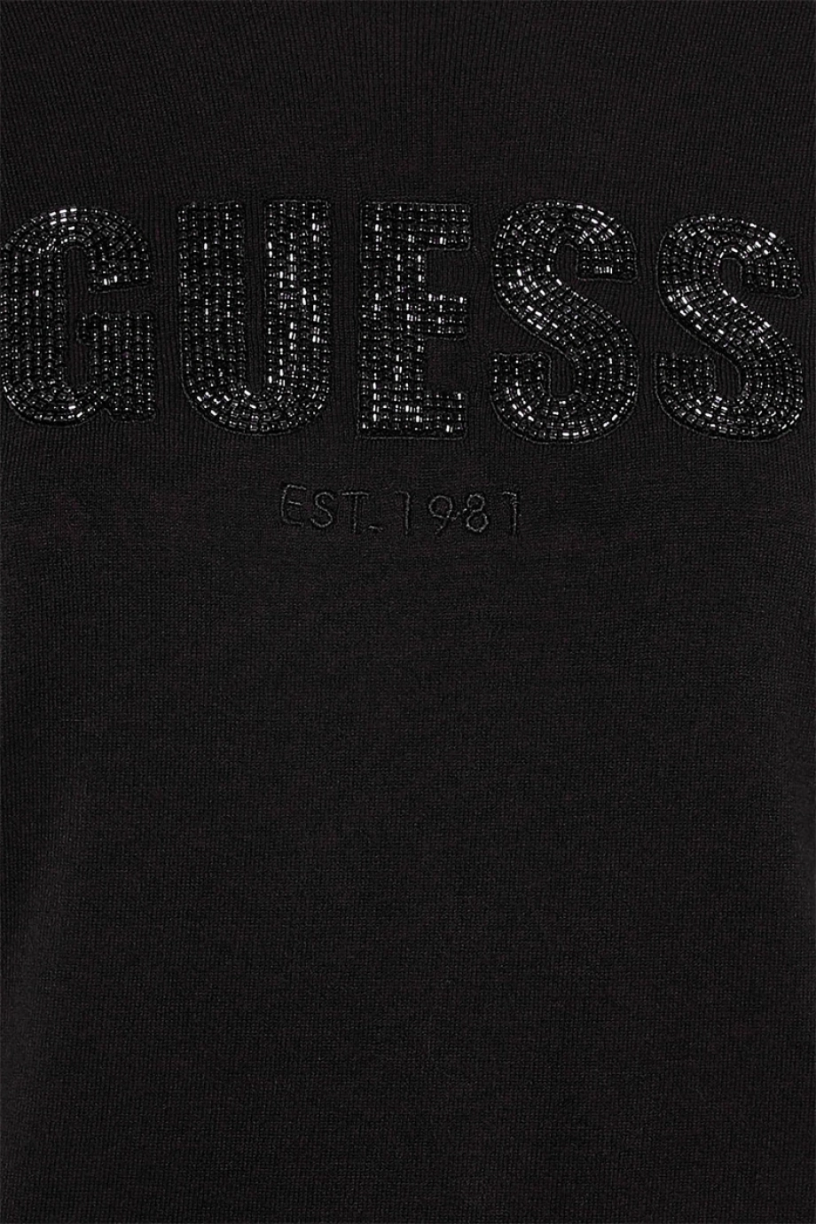 Guess Kısa Kollu Bisiklet Yaka Norah Logolu Triko Kadın Siyah Triko W6RR47Z2NQ2-JBLK