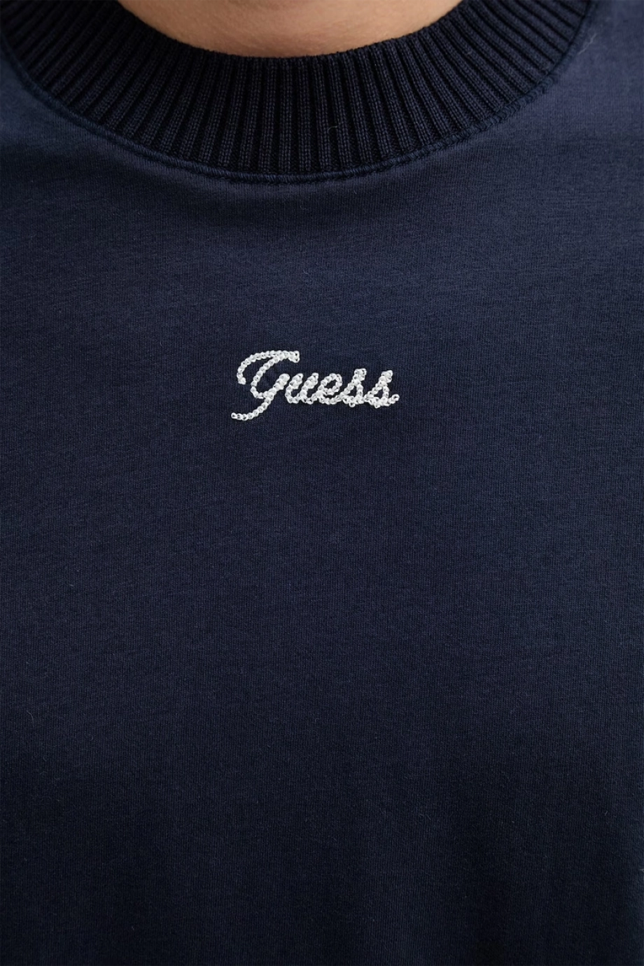 Guess Kısa Kollu Kontrast Yakalı Örgü Erkek Lacivert Top M6RP09KA260-G7V2
