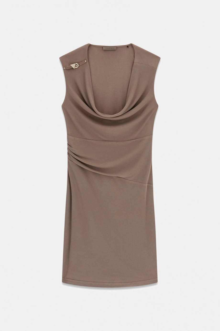 Guess Kolsuz Karole Degaje Yaka Mini Kadın Gri Elbise W6YK11K4357-A11Q