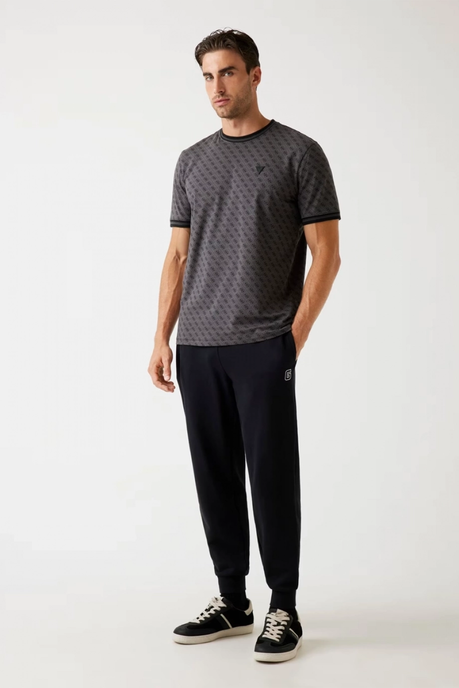 Guess Marshall Erkek Siyah Aktif Regular Fit T-Shirt Z2YI05J1314-P9NP