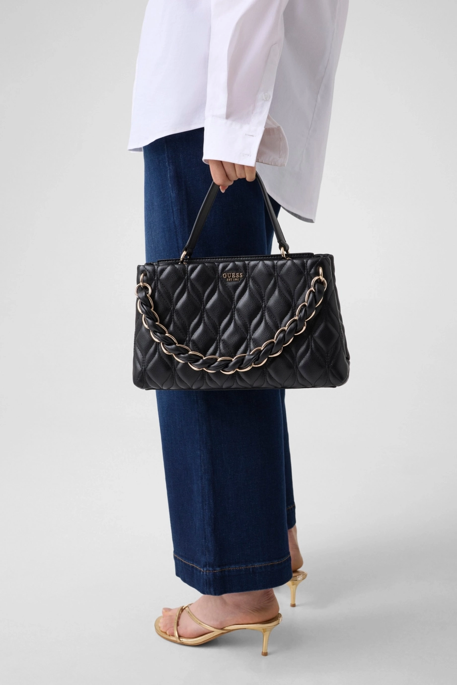 Guess Maxine 2 Bölmeli Kadın Siyah El Çantası HWQG9733050-BLA