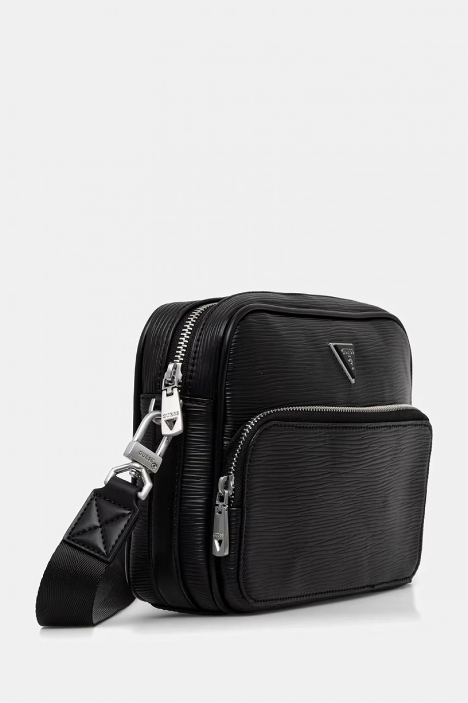 Guess Milano Çift Fermuarlı Erkek Siyah Çapraz Çanta HMMIPWP6222-BLA