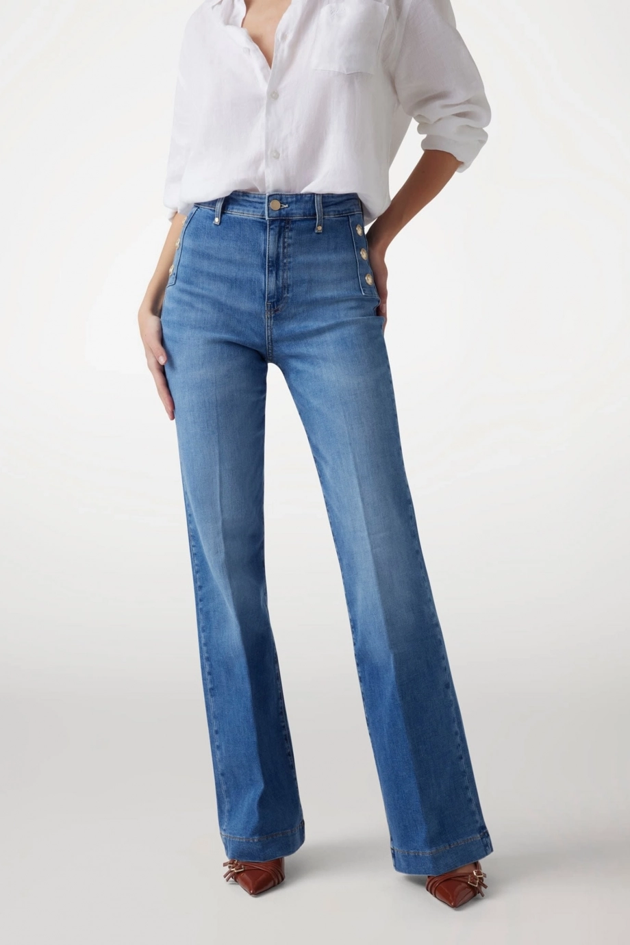 Guess New Faye Kadın Mavi Jeans W5GA0PD5Q01-S1ML