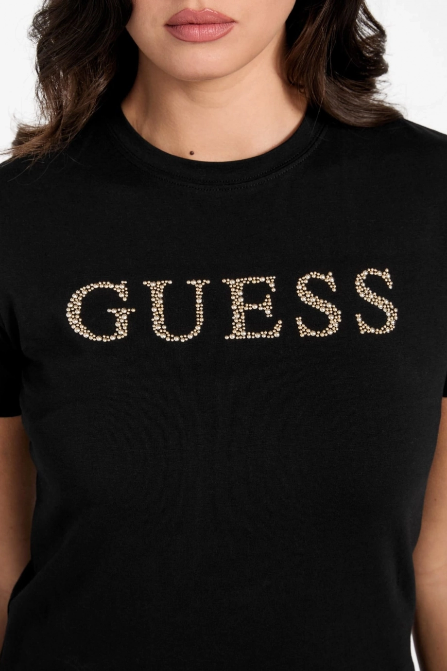 Guess Octavia Bisiklet Yaka Kısa Kollu Kadın Siyah T-shirt V6RI20J1314-JBLK