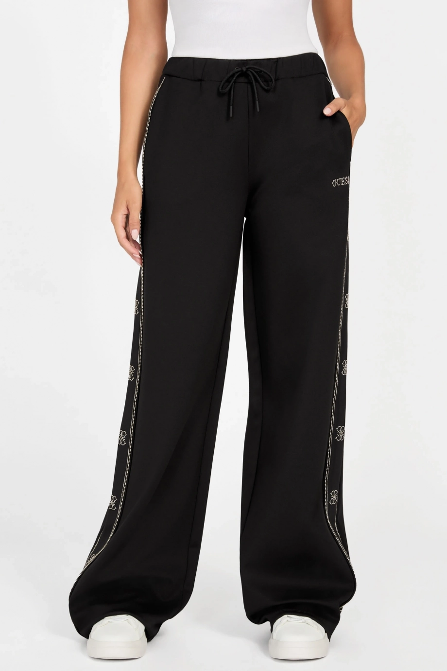Guess Octavia Kadın Siyah Aktif Palazzo Fit Eşofman Altı V5BB12KCX22-JBLK