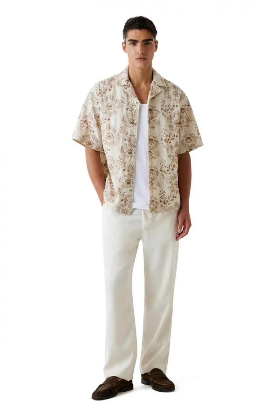 Guess Paolo Relaxed Fit  Beyaz Pantolon M6GB15W2024-G018