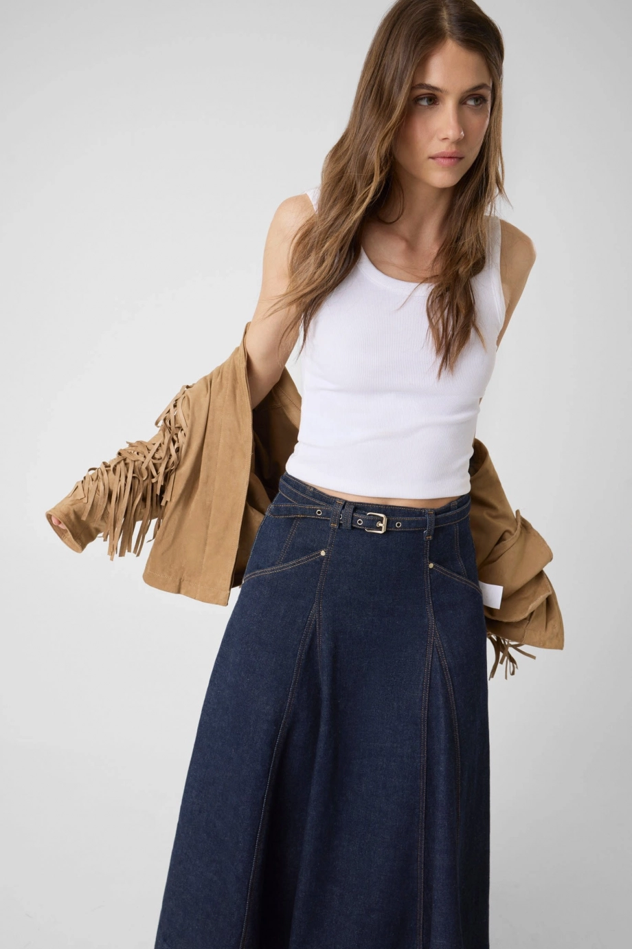 Guess Rayne Kadın Denim A Kesim Etek