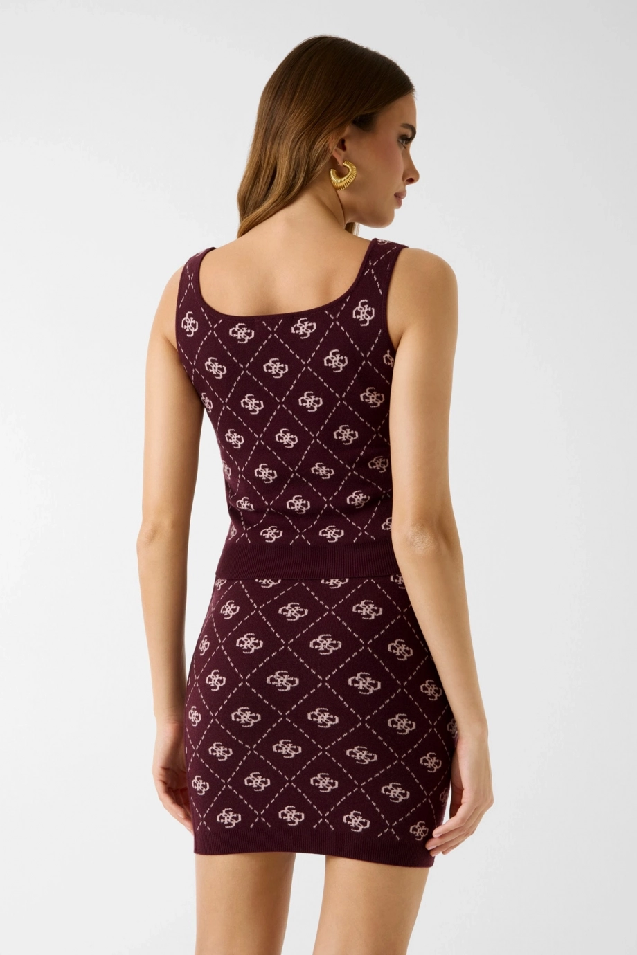Guess Sarah 4G Büstiyer Triko Kadın Bordo Triko W4BR0CZ3JD2-F4T5