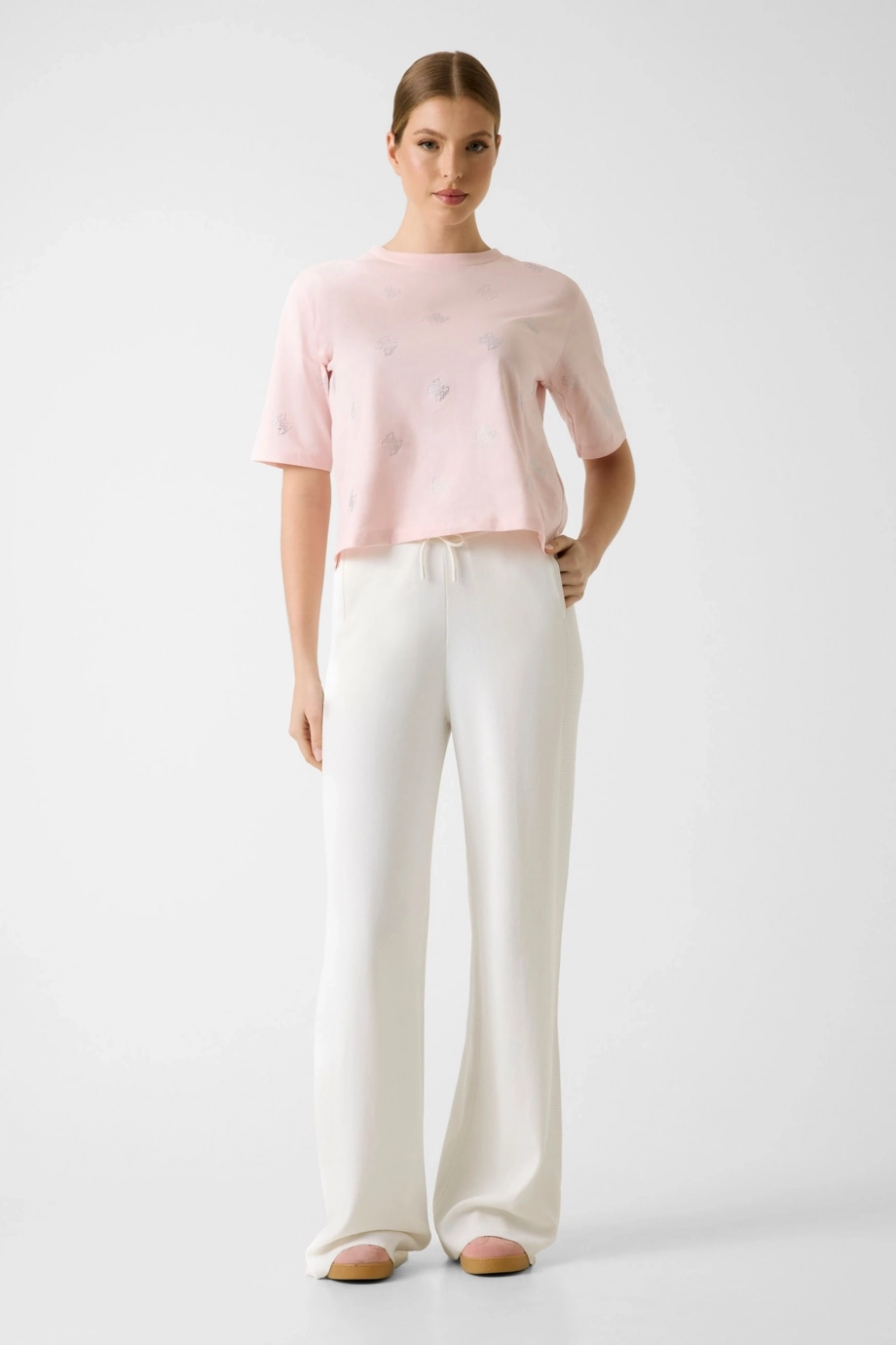 Guess Silvy Boxy Fit Kadın Pembe T-shirt V6GI18K2985-G63M