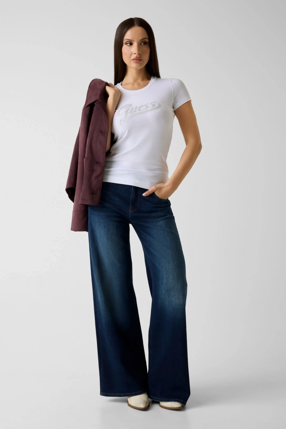 Guess Glitt Kadın Slim Fit T-Shirt