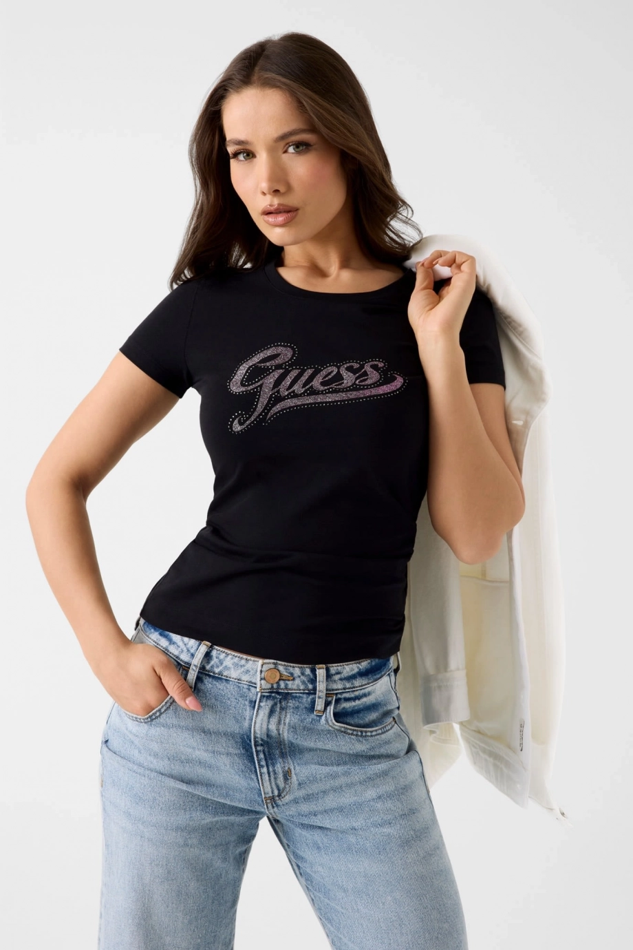 Guess Glitt Kadın Slim Fit T-Shirt