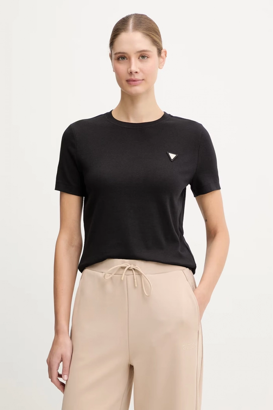 Guess Sonia Bisiklet Yaka Kısa Kollu Kadın Siyah T-shirt V6RI17KD741-JBLK
