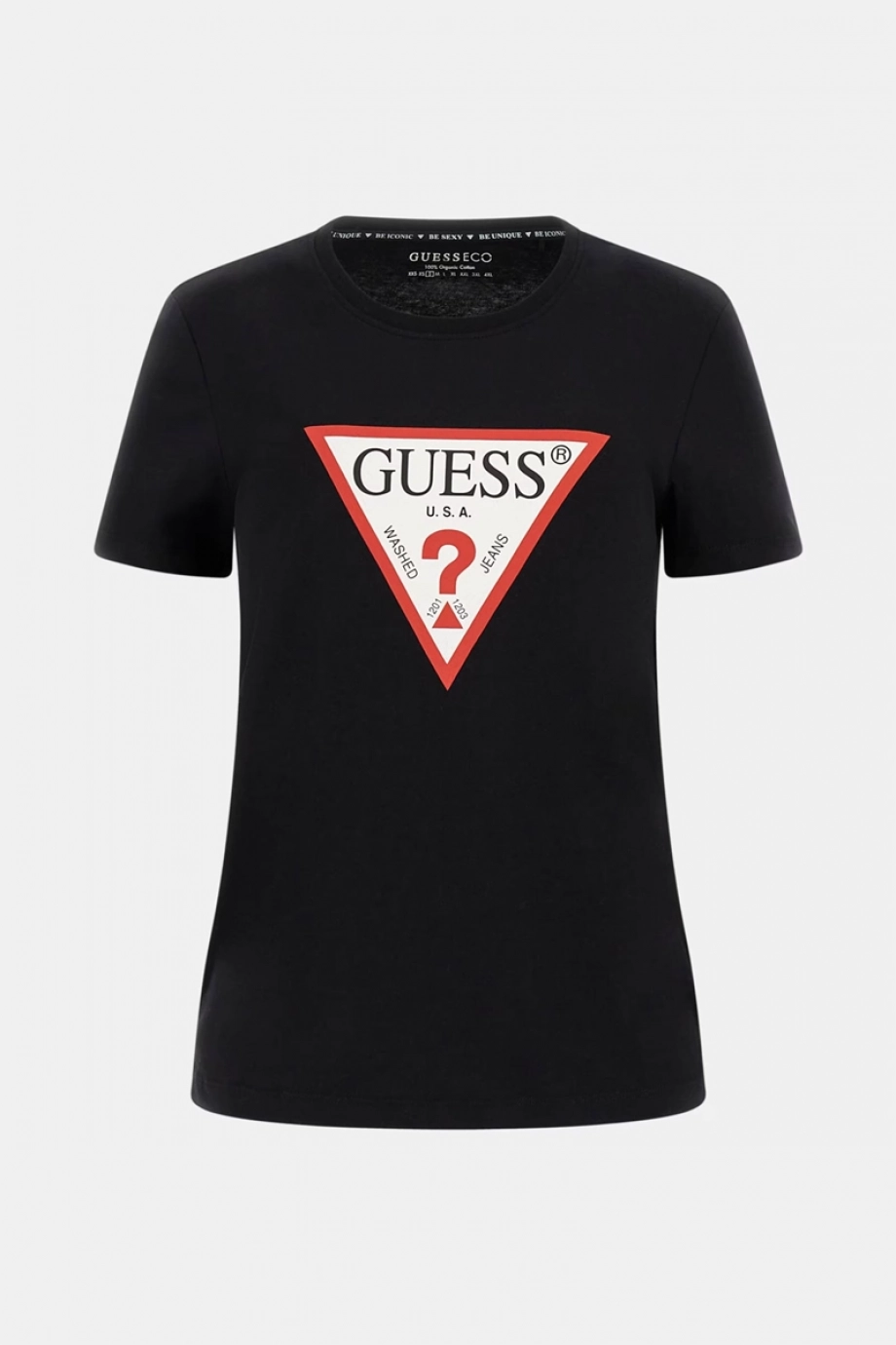 Guess SS CN ORIGINAL TEE Kadın Siyah T-shirt W1YI1BI3Z14-JBLK