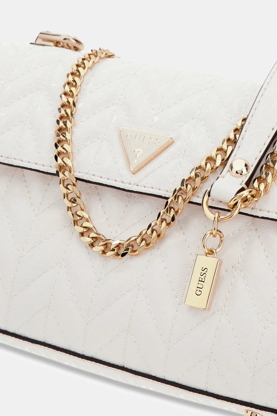 Guess Stacey Dönüştürülebilir Kapaklı Kadın Beyaz Çapraz Çanta HWGG9741210-OFF