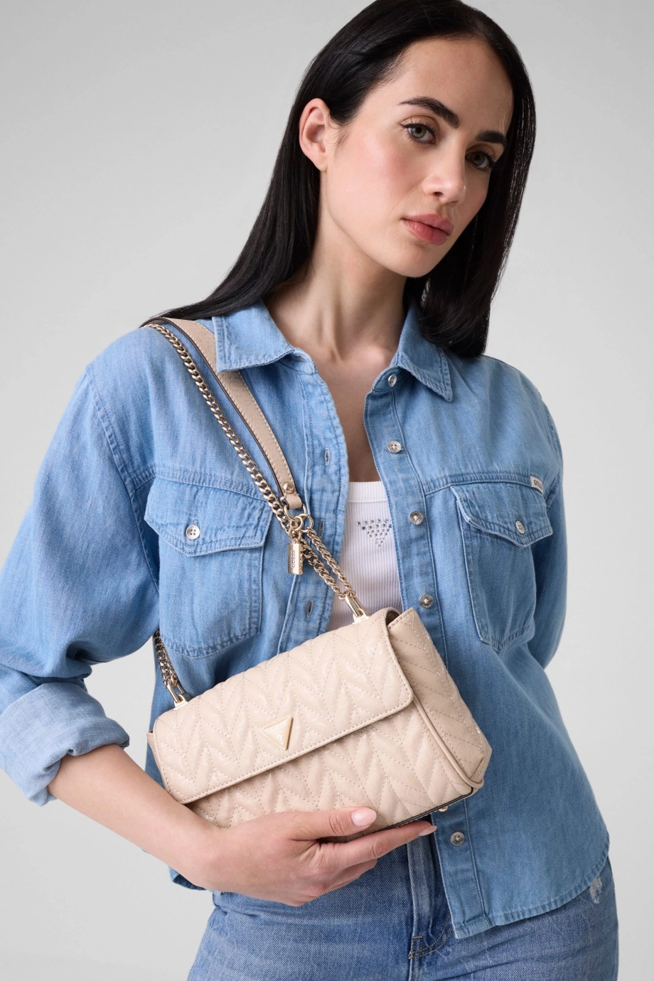 Guess Stacey Dönüştürülebilir Kapaklı Kadın Pembe Çapraz Çanta HWGG9741210-LBG