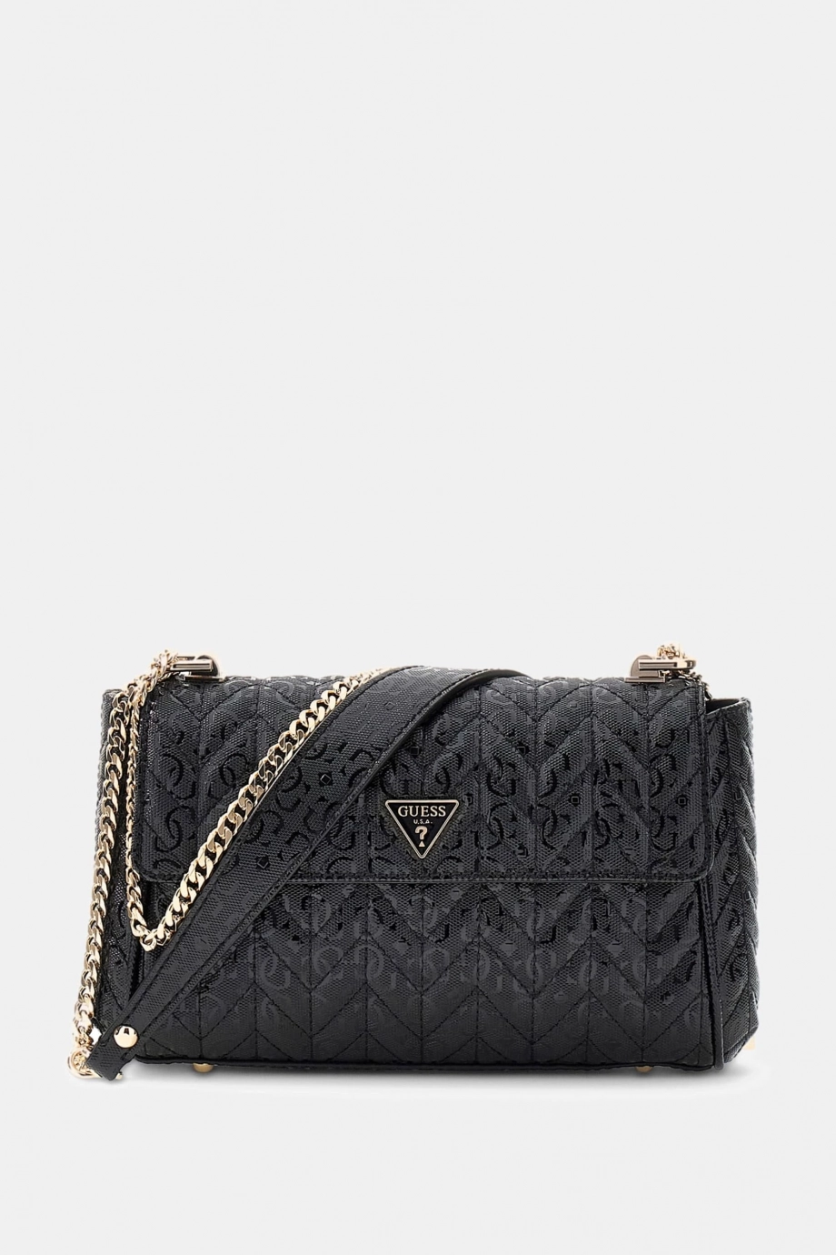 Guess Stacey Dönüştürülebilir Kapaklı Kadın Siyah Çapraz Çanta HWGG9741210-BLA