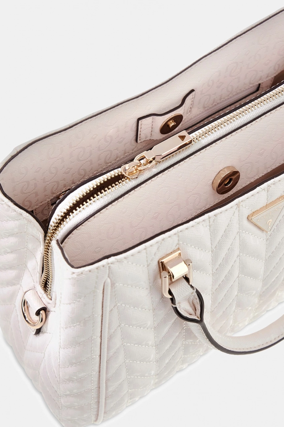 Guess Stacey Girlfriend Kadın Beyaz El Çantası HWGG9741060-OFF